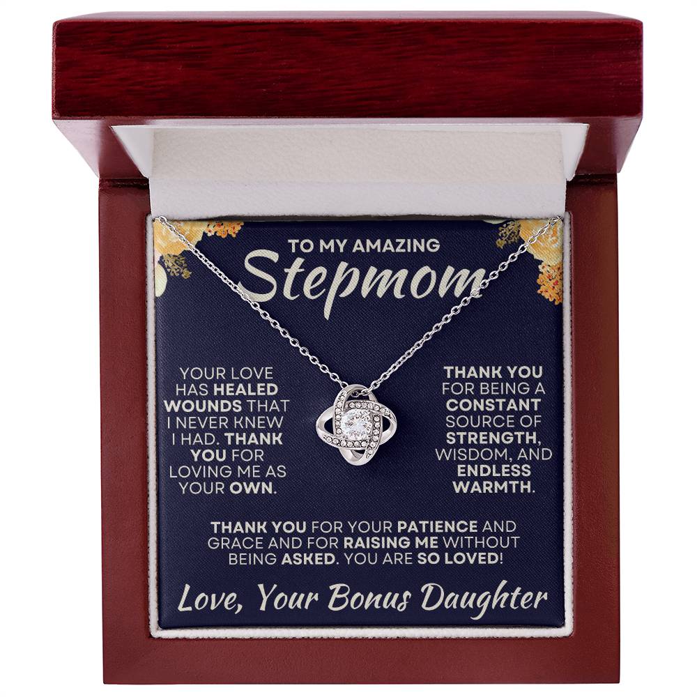 To My Amazing Stepmom Love Bonus Daughter - Love Knot Necklace