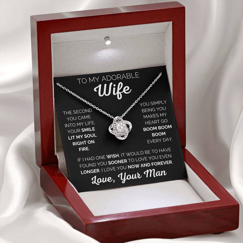 Adorable Wife Love Your Man - Love Knot Necklace