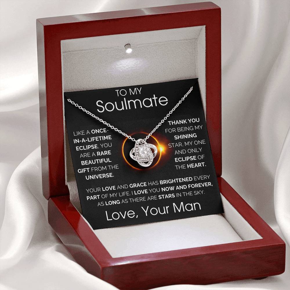 To My Soulmate - Eclipse Love Knot Necklace