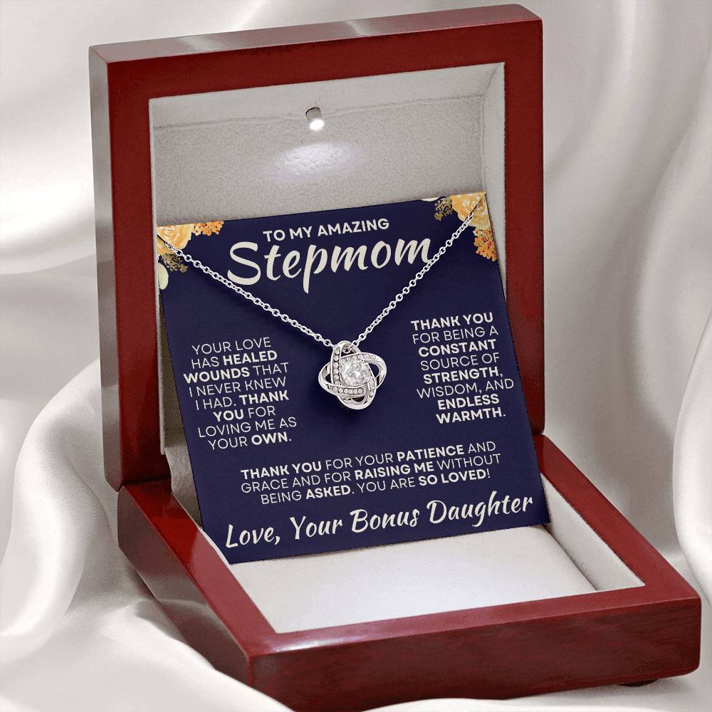 To My Amazing Stepmom Love Bonus Daughter - Love Knot Necklace