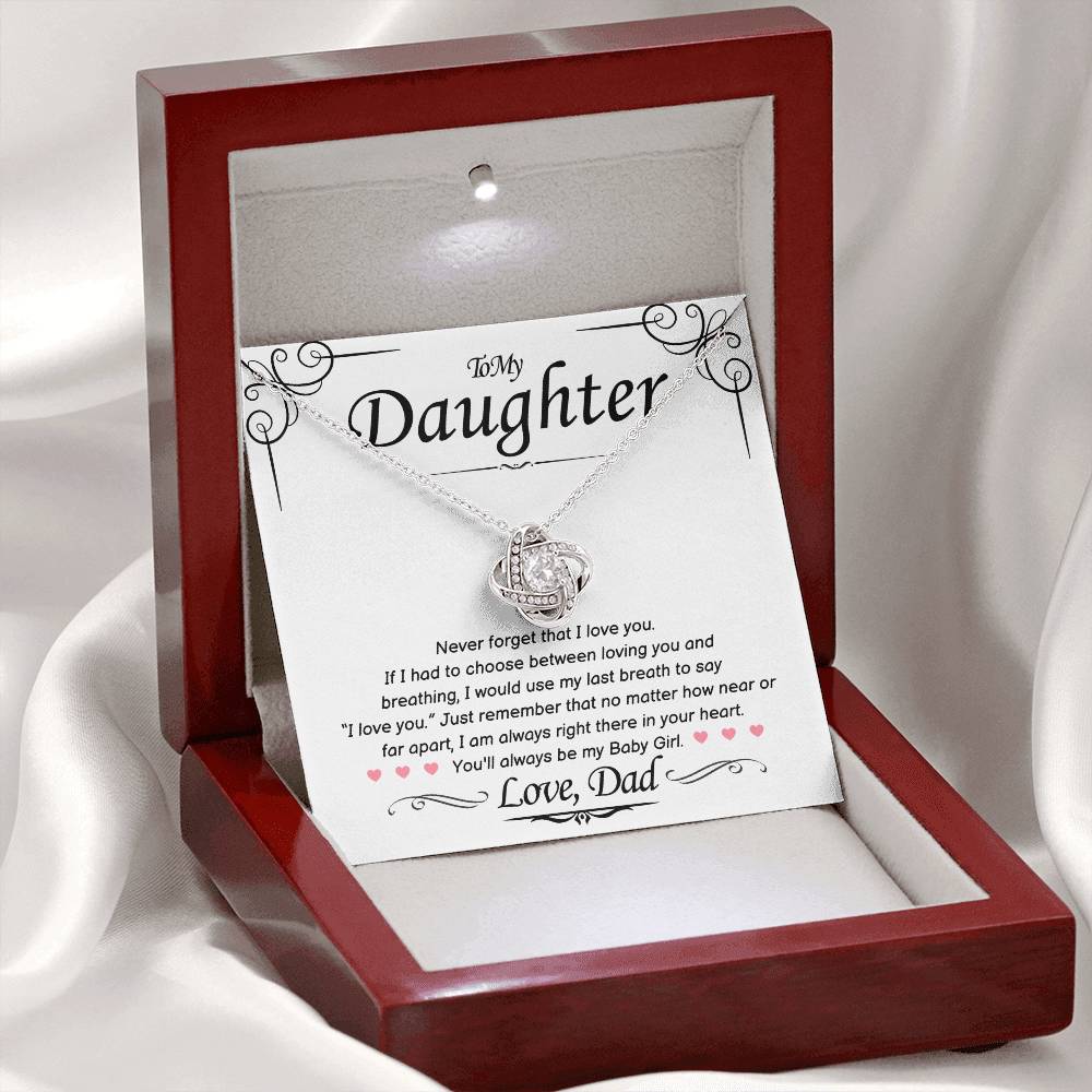 To My Daughter from Dad - Love Knot Necklace