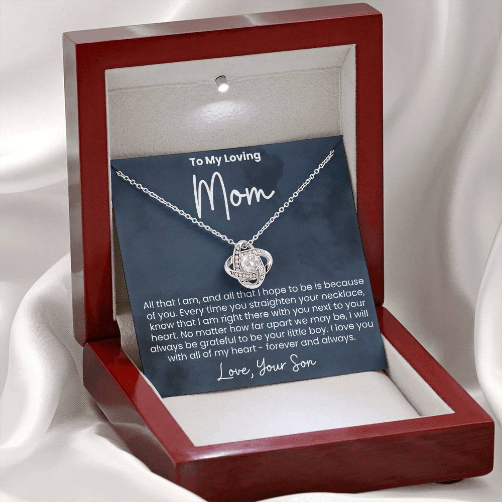 To My Loving Mom From Your Son - Love Knot Necklace