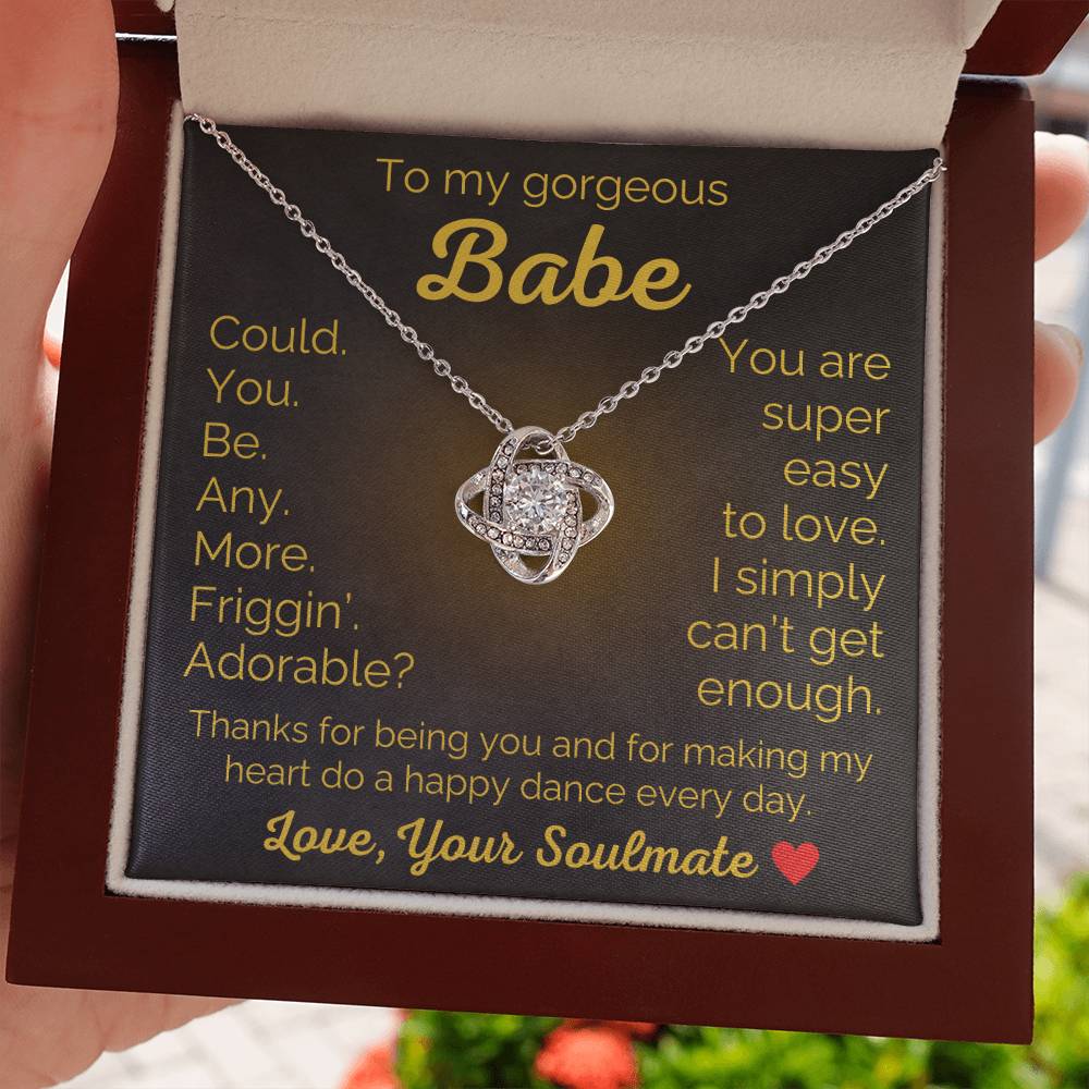 To My Gorgeous Babe Soulmate Necklace