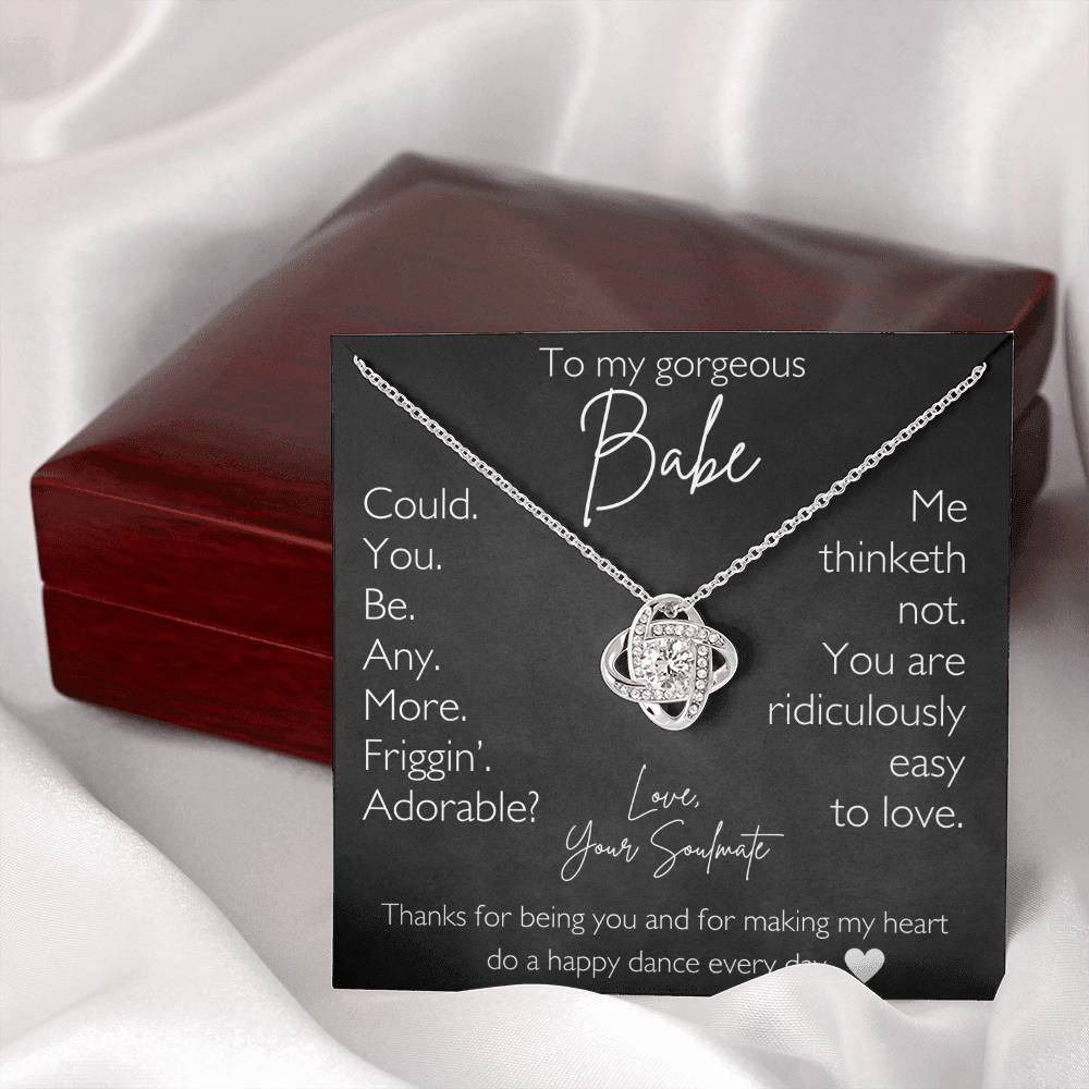 To My Gorgeous Babe Love Your Soulmate Valentine's Day Necklace