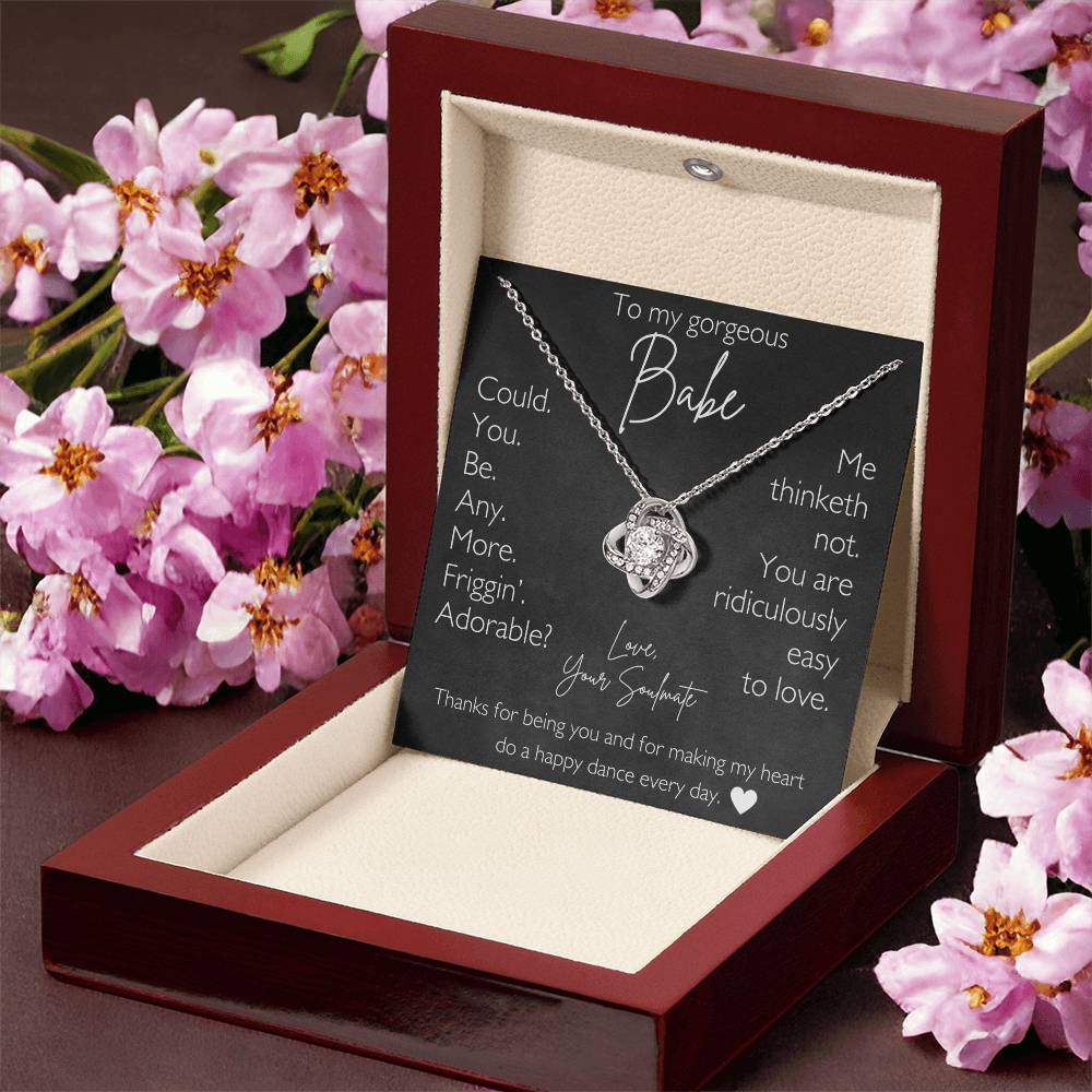 To My Gorgeous Babe Love Your Soulmate Valentine's Day Necklace