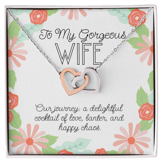 Anniversary or Birthday Gift from Husband to Wife Interlocking Hearts Necklace