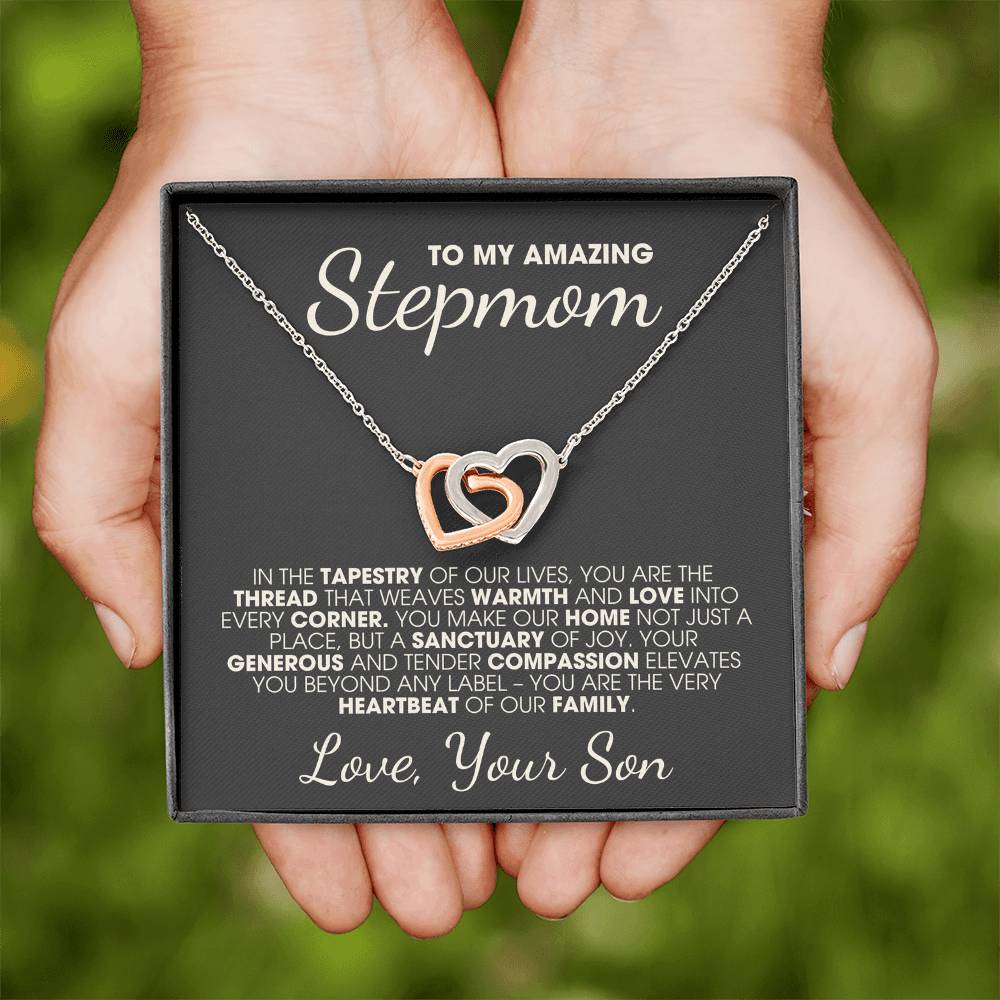 To My Amazing Stepmom - Interlocking Hearts Necklace from Son