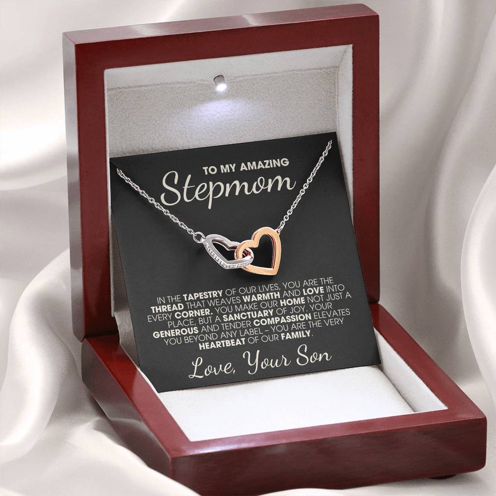 To My Amazing Stepmom - Interlocking Hearts Necklace from Son