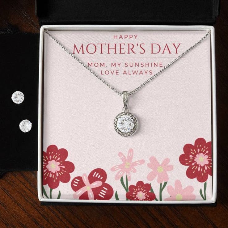 Mother's Day Classic Eternal Hope Necklace and Matching Earring Gift Set for Mom