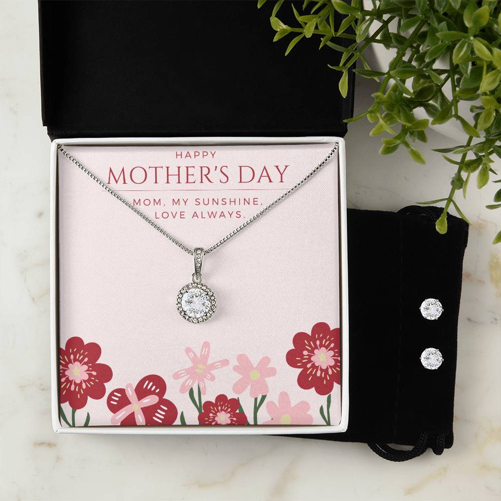 Mother's Day Classic Eternal Hope Necklace and Matching Earring Gift Set for Mom