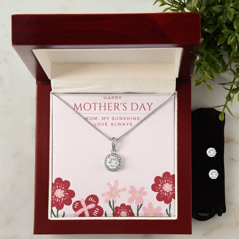 Mother's Day Classic Eternal Hope Necklace and Matching Earring Gift Set for Mom