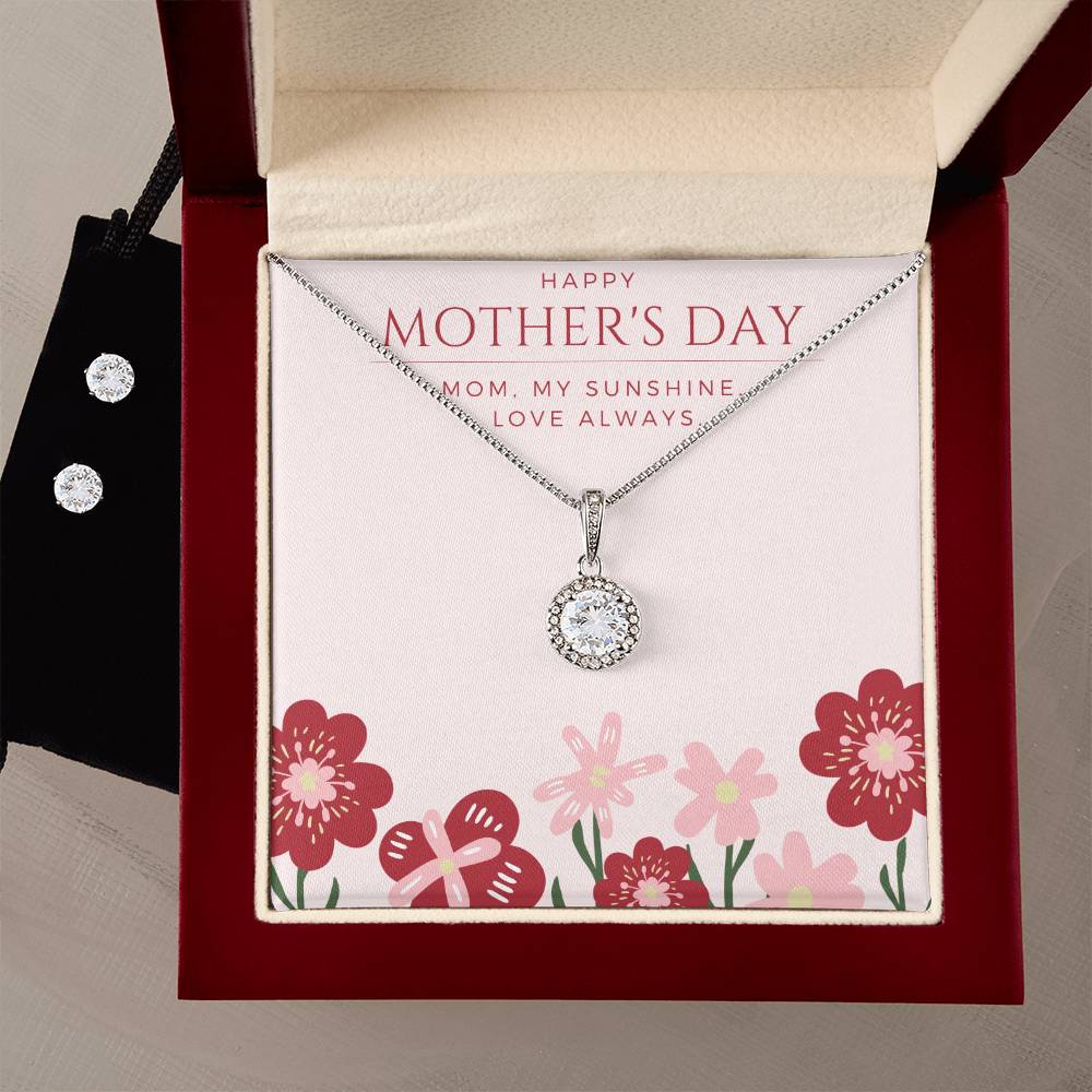 Mother's Day Classic Eternal Hope Necklace and Matching Earring Gift Set for Mom