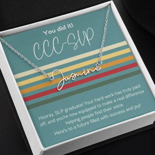 Custom Name Necklace Graduation Gift for SLP Speech-Language Pathology Graduate Student