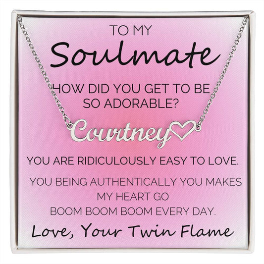 To My Adorable Soulmate from Your Twin Flame - Custom Name Necklace