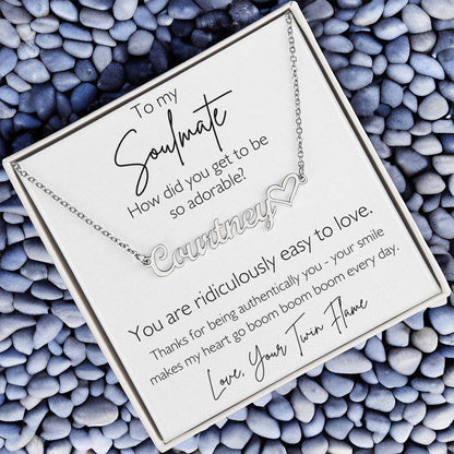 To My Soulmate Love Your Twin Flame - Custom Name Necklace