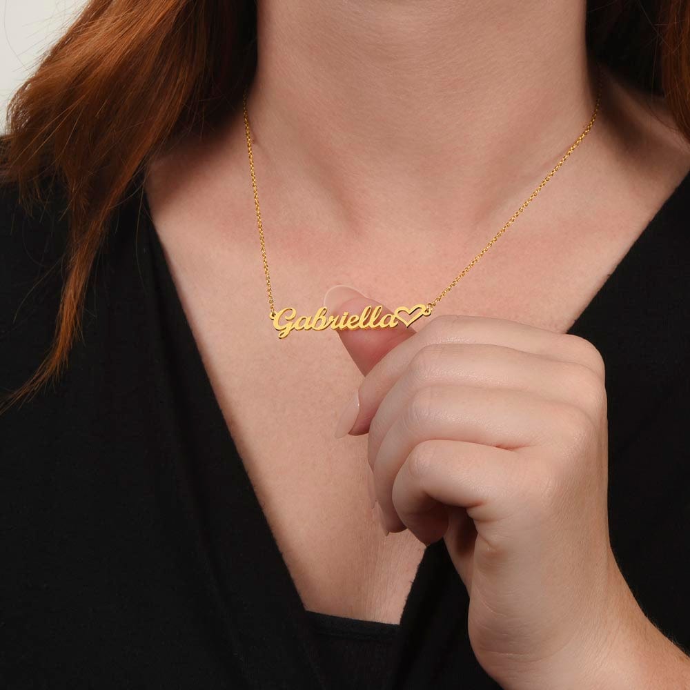 Custom Heart Name Necklace - Gift for Her