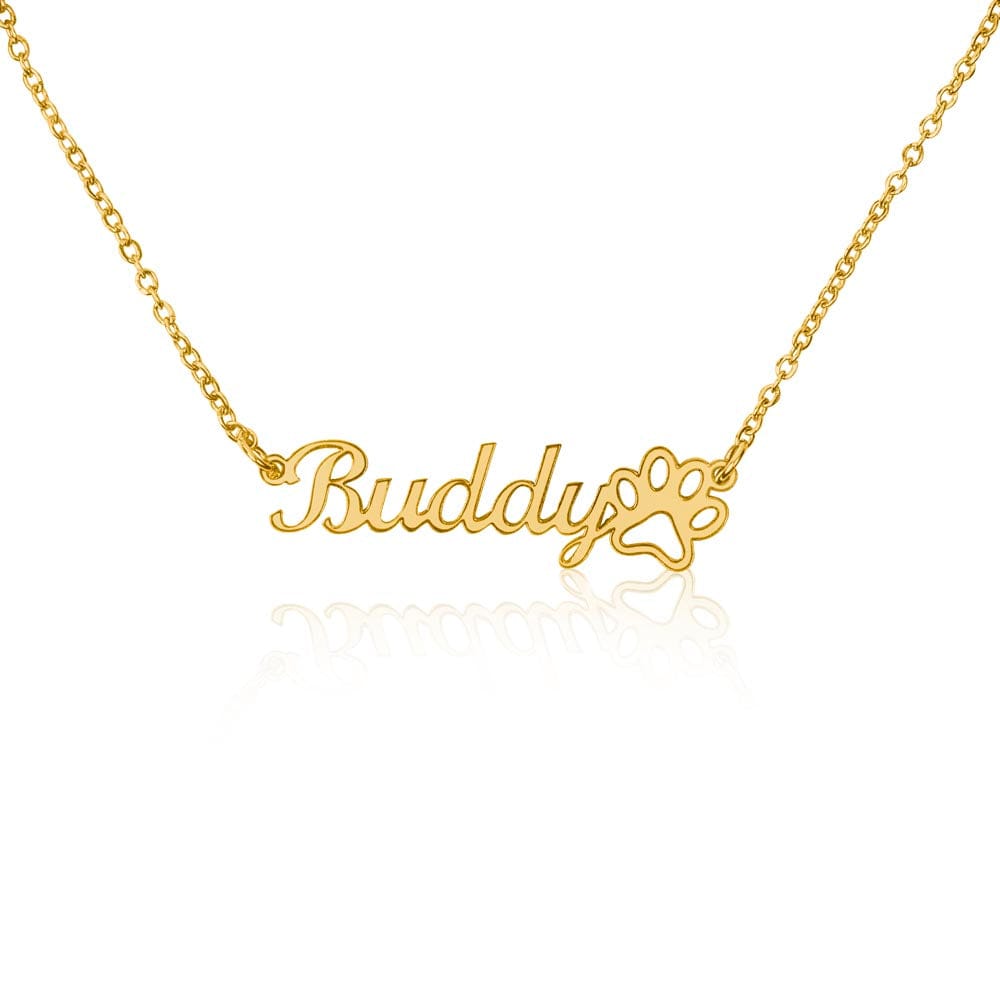 To the Best Dog Mom Gift - Custom Name Dog Paw Necklace