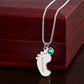 Congratulations New Mom - Engraved Baby Feet Necklace