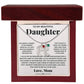 To My Beautiful New Mom Daughter from Mom - Engraved Baby Feet Necklace with Birthstone