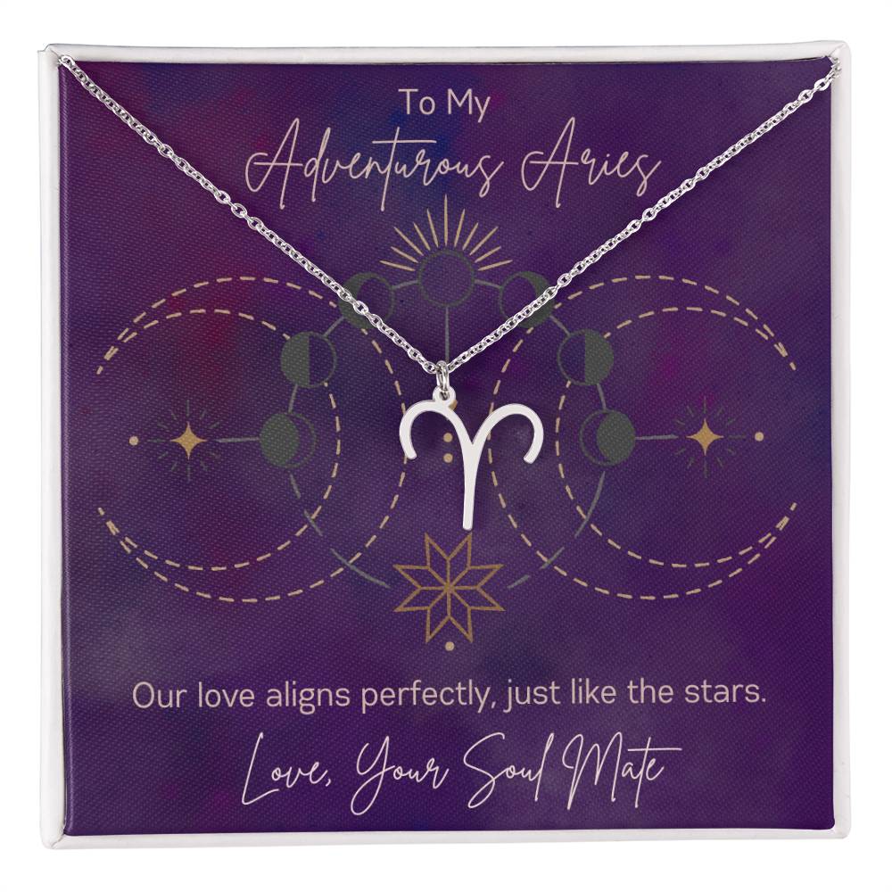 Custom Aries Astrology Sun Sign Necklace Valentine's Day Gift for Wife or Girlfriend