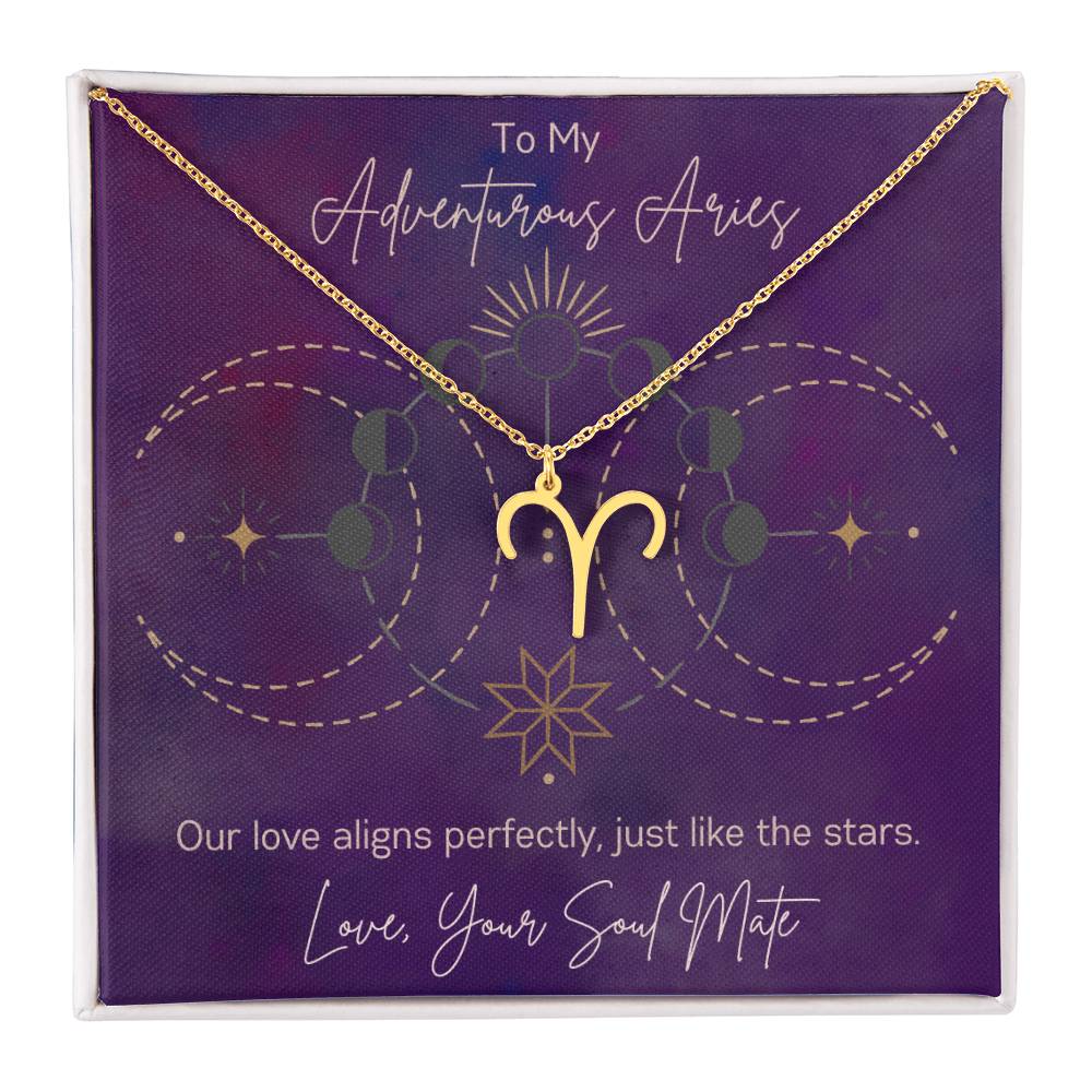 Custom Aries Astrology Sun Sign Necklace Valentine's Day Gift for Wife or Girlfriend