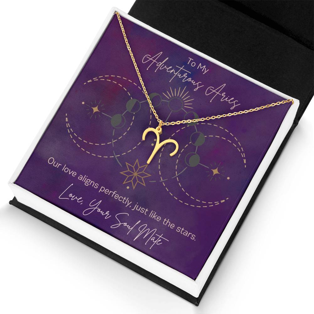 Custom Aries Astrology Sun Sign Necklace Valentine's Day Gift for Wife or Girlfriend