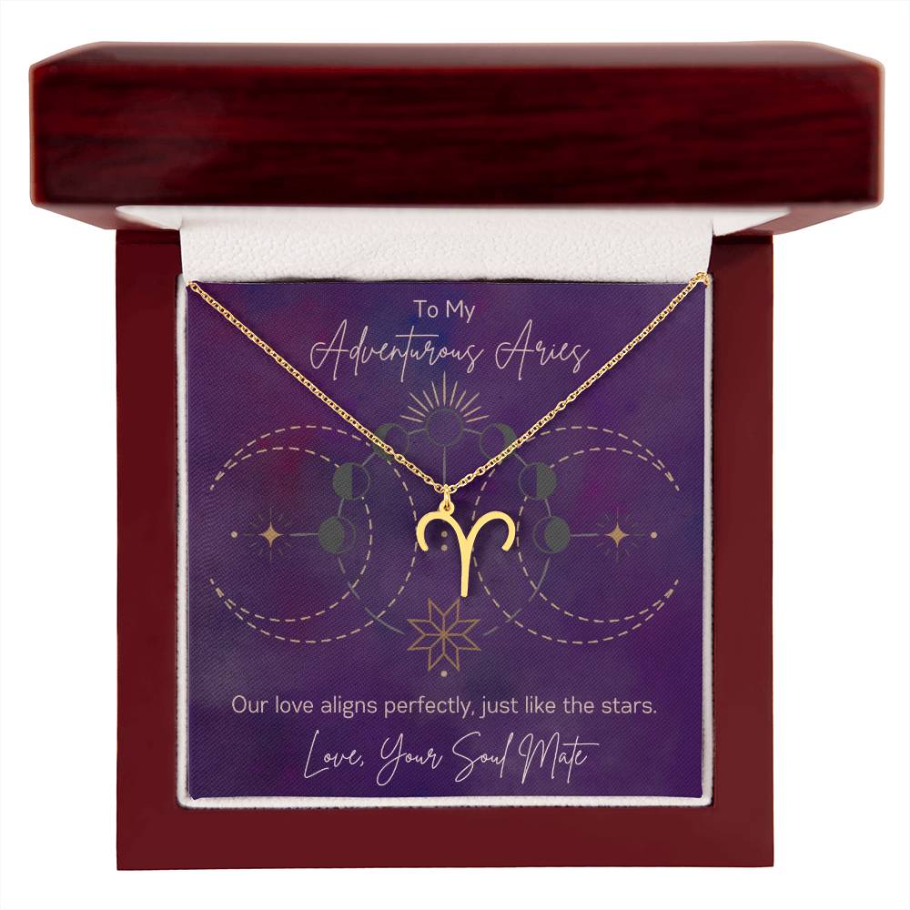 Custom Aries Astrology Sun Sign Necklace Valentine's Day Gift for Wife or Girlfriend