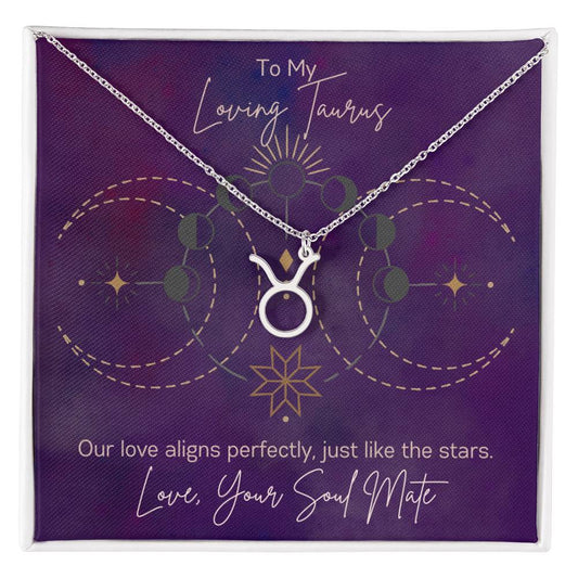 Custom Taurus Astrology Necklace Valentine's Day Gift for Wife or Girlfriend