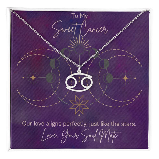 Custom Cancer Astrology Sun Sign Necklace Valentine's Day Gift for Wife or Girlfriend