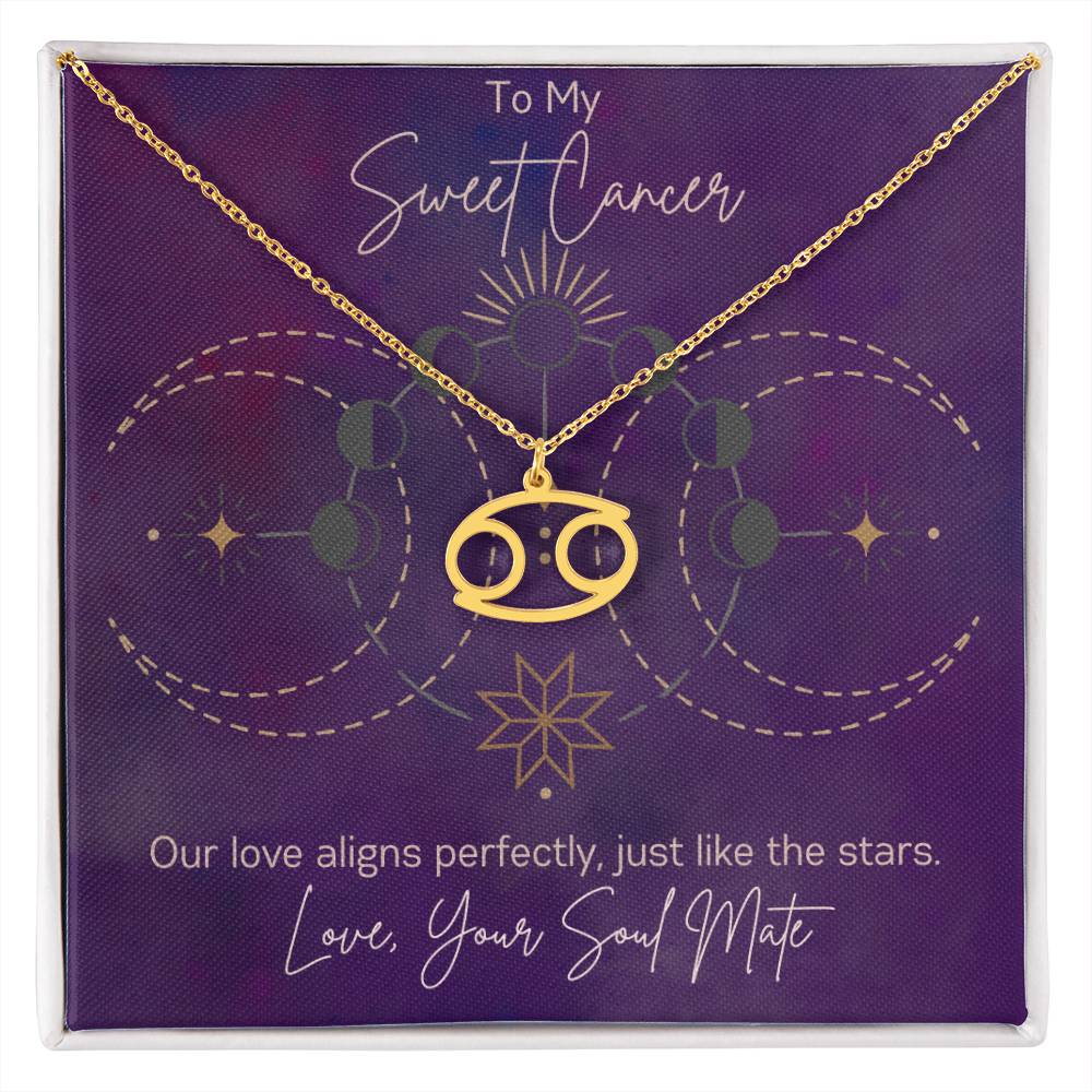 Custom Cancer Astrology Sun Sign Necklace Valentine's Day Gift for Wife or Girlfriend