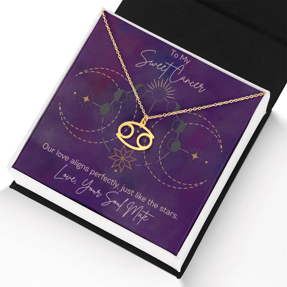 Custom Cancer Astrology Sun Sign Necklace Valentine's Day Gift for Wife or Girlfriend