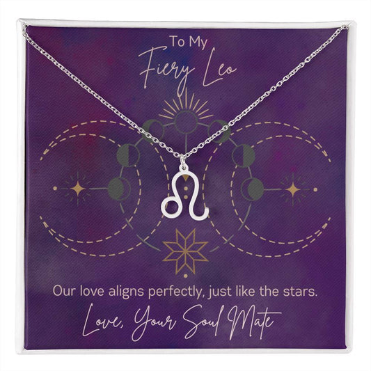 Custom Leo Astrology Necklace Gift from Soul Mate Boyfriend