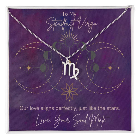 Custom Virgo Astrology Sun Sign Necklace Valentine's Day Gift for Wife or Girlfriend