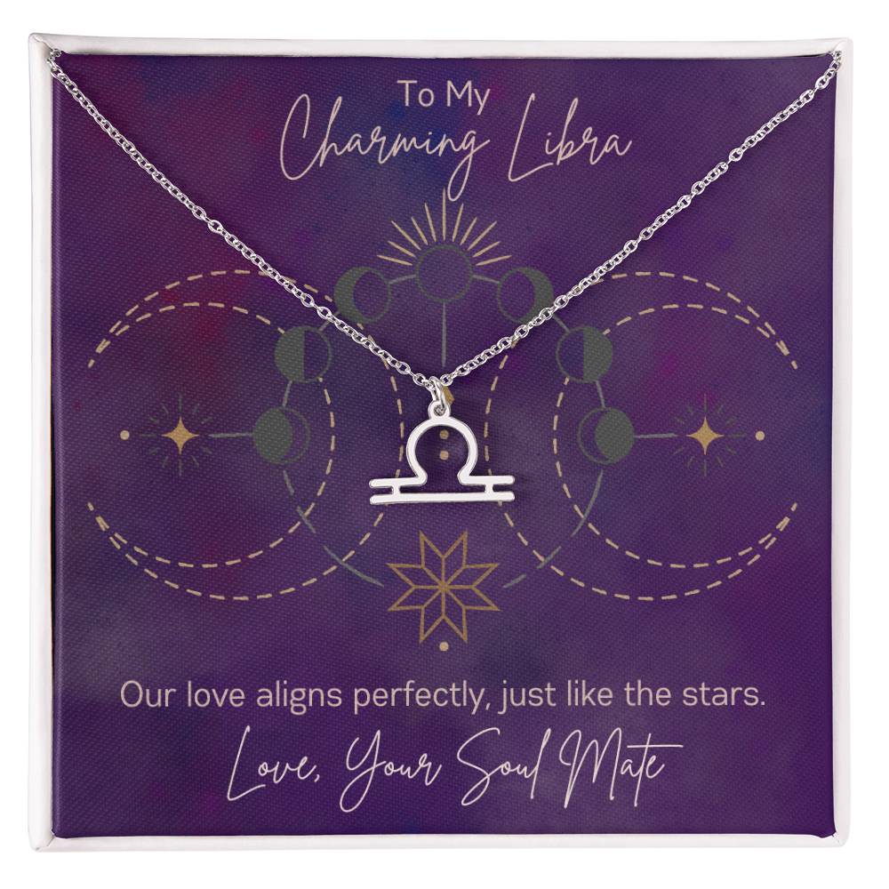 Custom Libra Astrology Sun Sign Necklace Valentine's Day Gift for Wife or Girlfriend