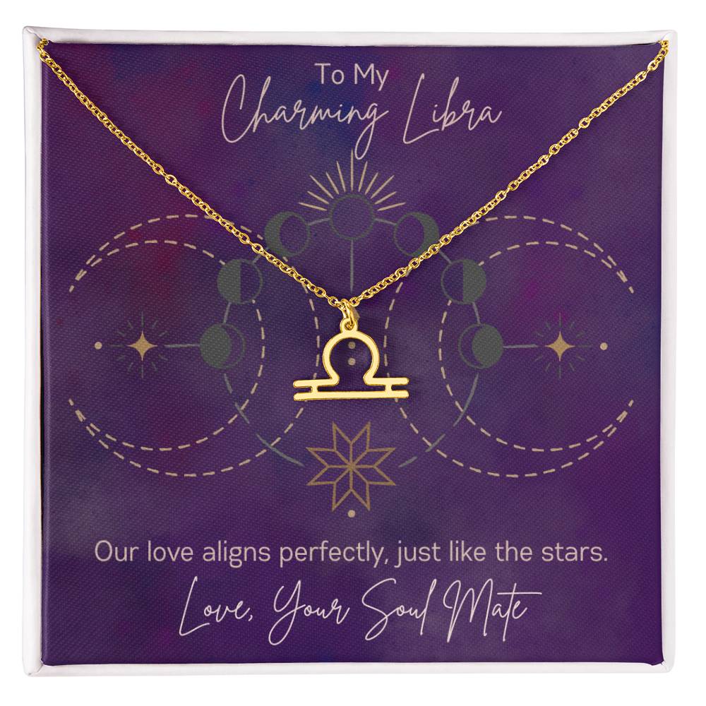 Custom Libra Astrology Sun Sign Necklace Valentine's Day Gift for Wife or Girlfriend