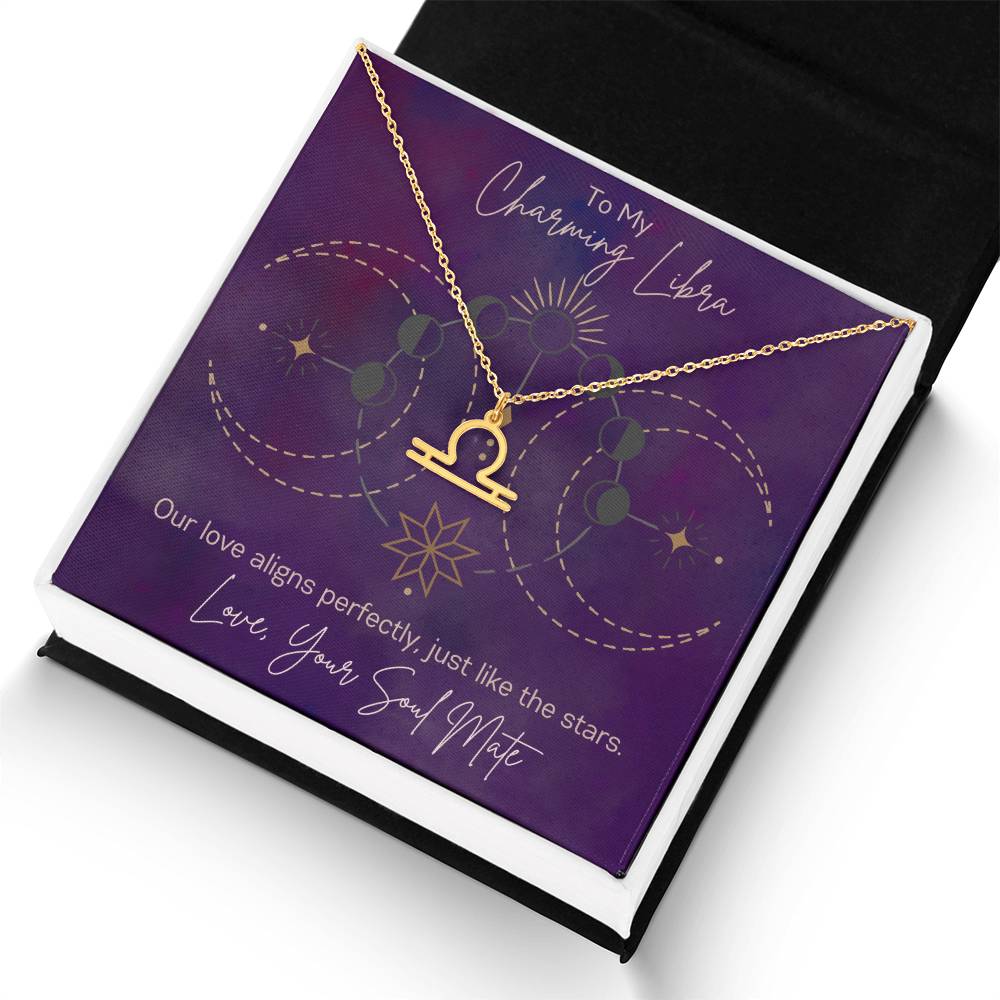 Custom Libra Astrology Sun Sign Necklace Valentine's Day Gift for Wife or Girlfriend