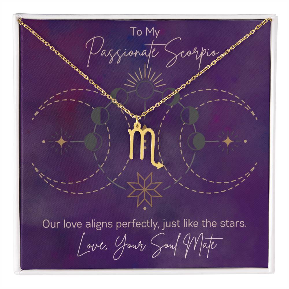 Custom Scorpio Astrology Sun Sign Necklace Valentine's Day Gift for Wife or Girlfriend