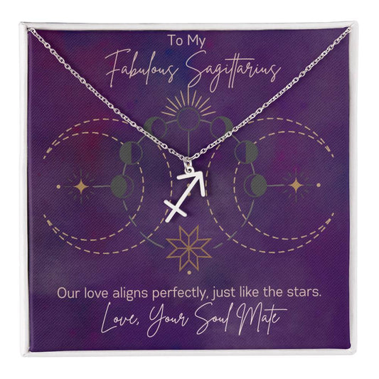 Custom Sagittarius Astrology Sun Sign Necklace Valentine's Day Gift for Wife or Girlfriend