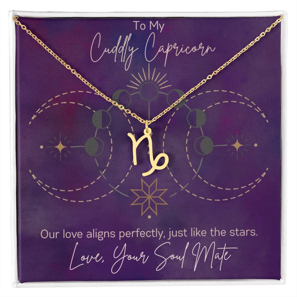 Custom Capricorn Astrology Sun Sign Necklace Valentine's Day Gift for Wife or Girlfriend