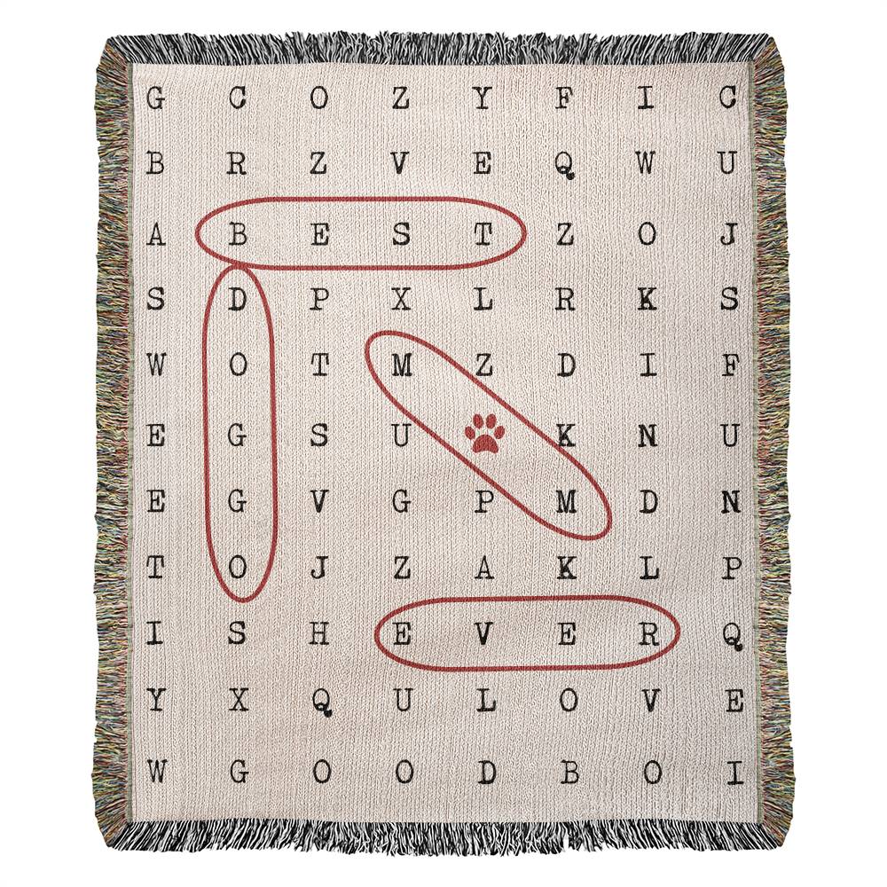 Best Doggo Mom Ever Word Search: Dog Mom Woven Blanket