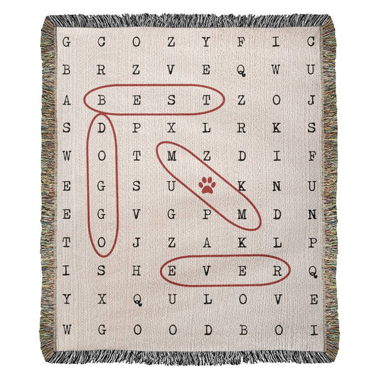 Best Doggo Mom Ever Word Search: Dog Mom Woven Blanket