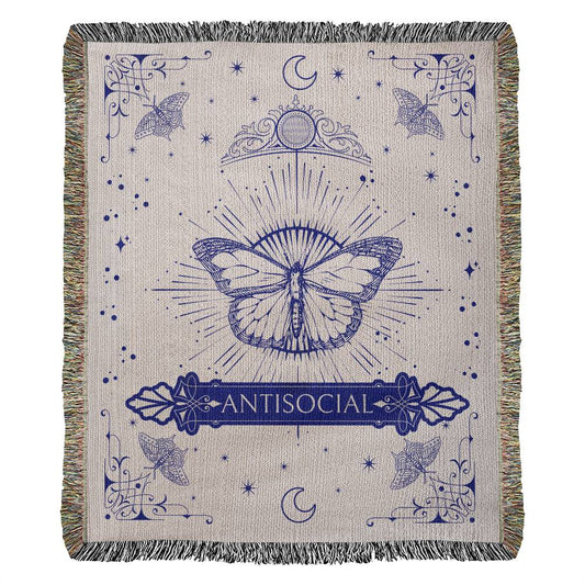 Antisocial Butterfly for Introvert Celestial Woven Blanket