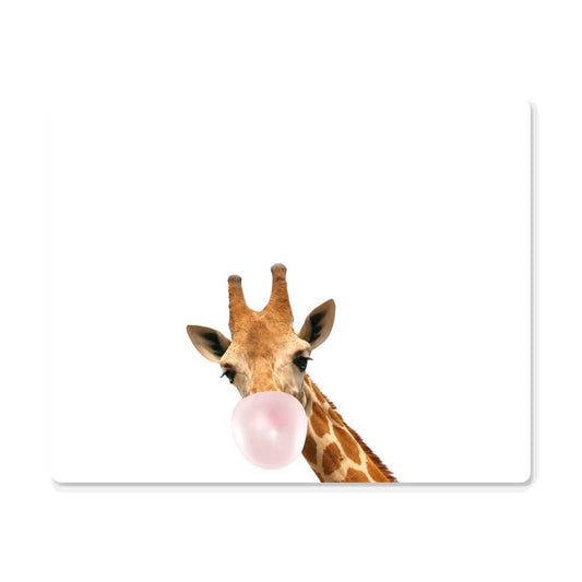 Cute Giraffe Blowing Bubblegum - Nursery Metal Wall Art