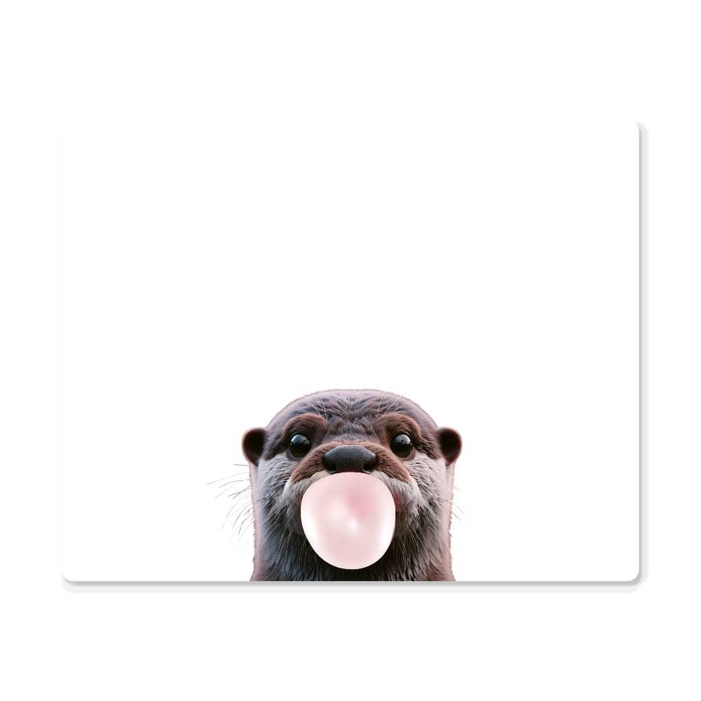 Cute Otter Blowing Bubblegum - Nursery Metal Wall Art