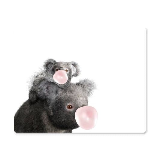 Mom and Baby Koala Blowing Bubblegum - Metal Wall Art