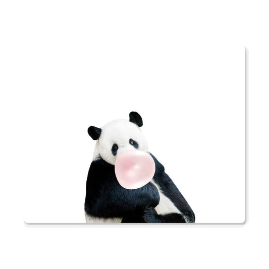 Panda Sitting Blowing Bubblegum - Metal Wall Art