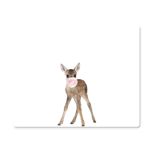 Baby Deer Fawn Blowing Bubblegum - Metal Wall Art