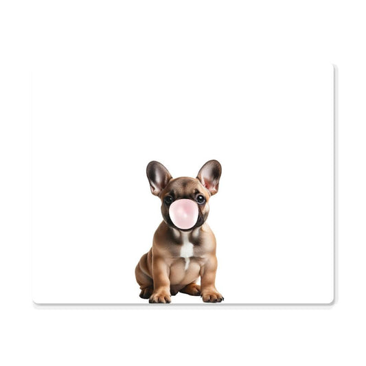 Cute French Bulldog Blowing Bubblegum - Baby Nursery Metal Wall Art