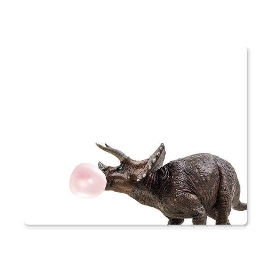 Triceratops Blowing Bubblegum - Metal Wall Art