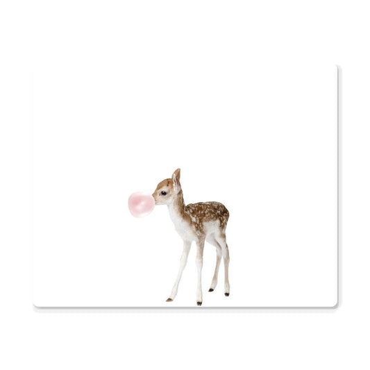 Baby Deer Fawn Blowing Bubblegum - Metal Wall Art